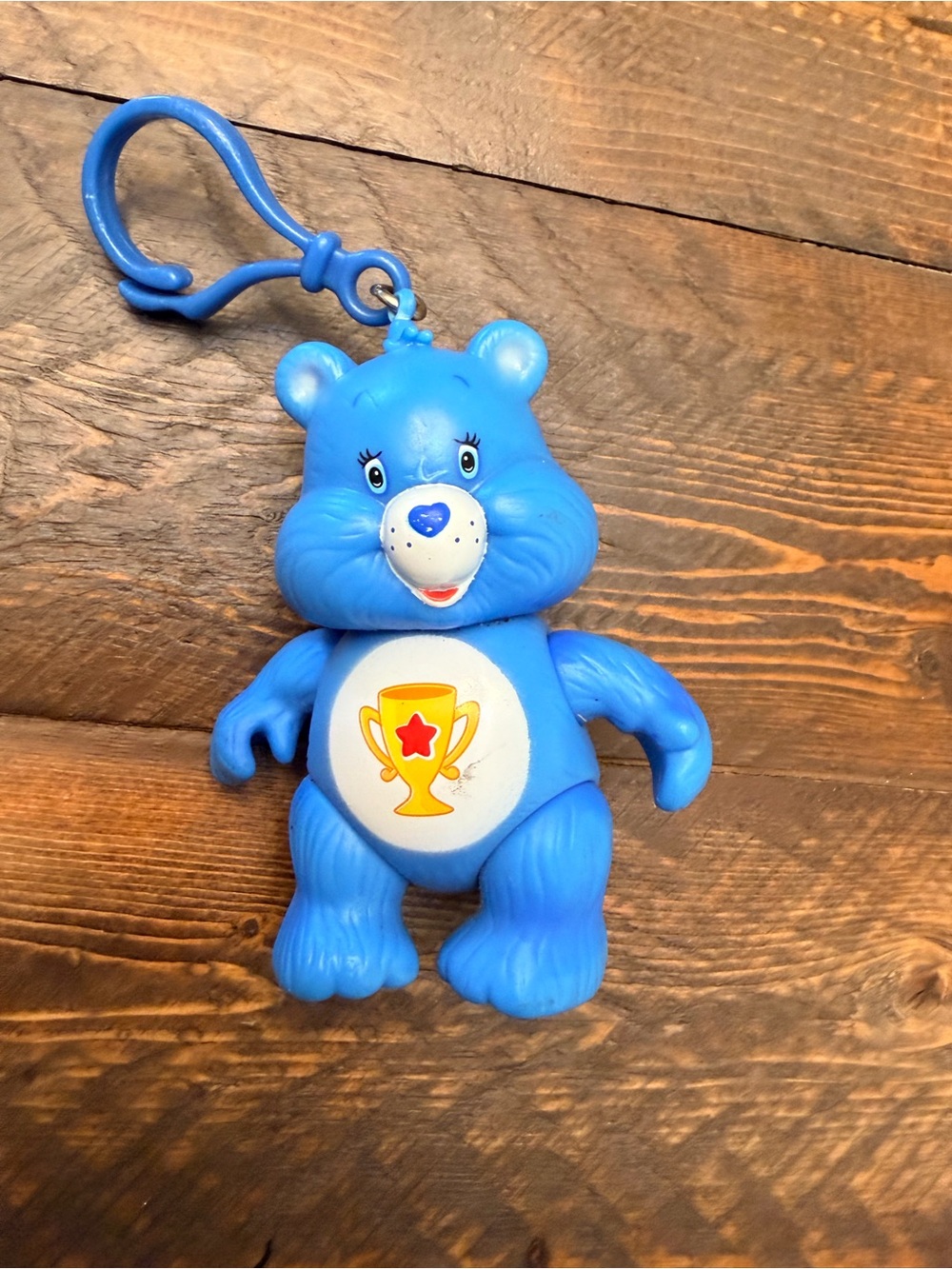 Champ Care Bear Carebear keychain collectible GUC 3.5” moveable arms legs - Picture 2 of 8